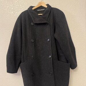 Dark Gray Double-Breasted Coat